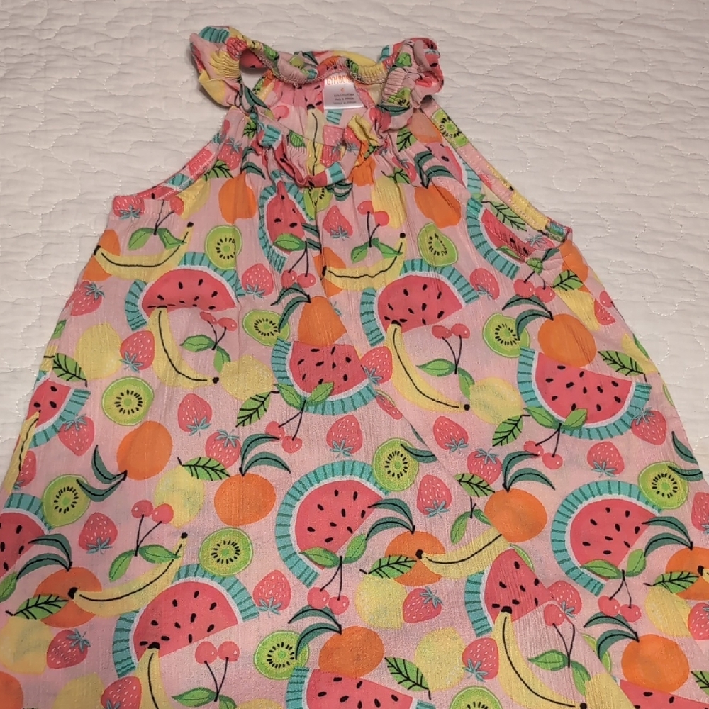 Gymboree Size 6 Colorful Fruit Print Sleeveless Dress